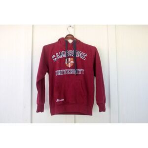 University of Cambridge Hoodie Maroon Burgundy Embroidered Crest Sweatshirt Sz S